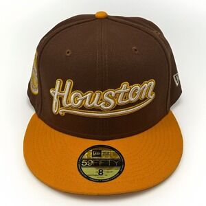 New Era 59FIFTY Houston Astros Fitted Hat SZ 8 Tiramisu Brown 45th Anniversary